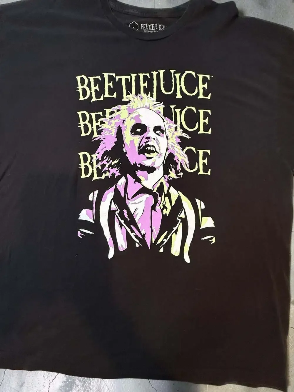 Beetlejuice Graphic Logo Men's Black Crew Neck T-Shirt